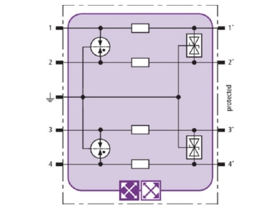 Circuit diagram 2 Dehn BXT ML4 BE HF 5 Combined arrester for signal systems
