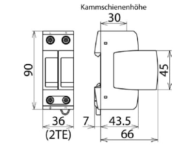 Mazeichnung 1 Dehn DG M TT 2P 275 UeS Ableiter DEHNguard