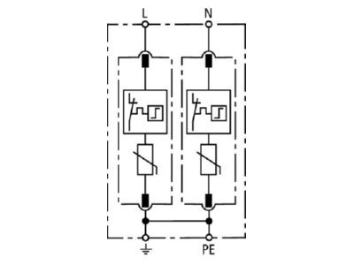 Circuit diagram 1 Dehn DG M TN 275 Surge protection for power supply
