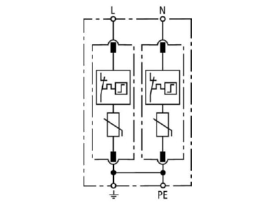 Circuit diagram 2 Dehn DG M TN 275 Surge protection for power supply
