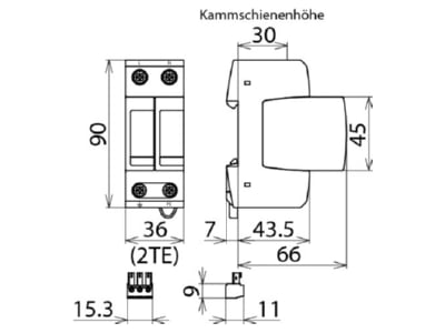 Mazeichnung 1 Dehn DG M TN 275 FM UeS Ableiter DEHNguard