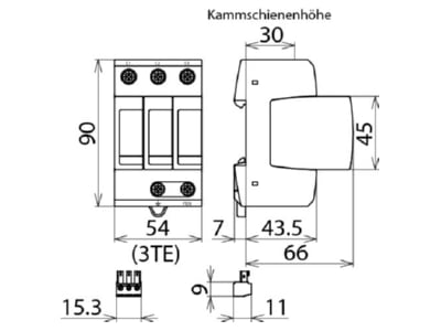 Mazeichnung 1 Dehn DG M TNC 275 FM UeS Ableiter DEHNguard