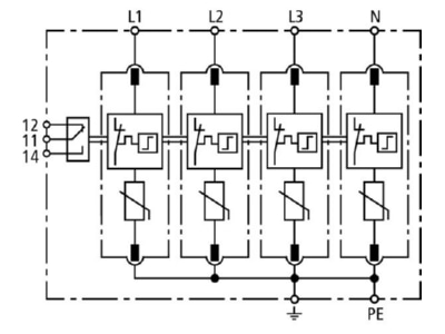 Circuit diagram 1 Dehn DG M TNS 275 FM Surge arrester DEHNguard 
