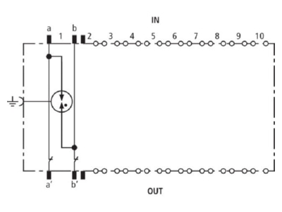 Circuit diagram 1 Dehn DRL 10 B 180 Lightning arrester for signal systems
