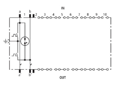 Circuit diagram 1 Dehn DRL 10 B 180 FSD Lightning arrester for signal systems
