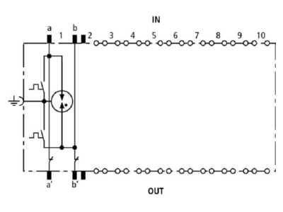 Circuit diagram 2 Dehn DRL 10 B 180 FSD Lightning arrester for signal systems
