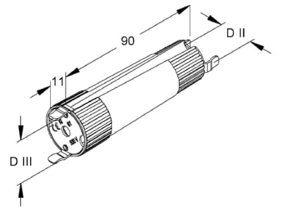 Dimensional drawing Kleinhuis 61 Fuse screw key