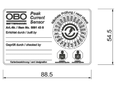 Dimensional drawing 1 OBO PCS  VE10  Accessory for lightning protection PCS  quantity  10 
