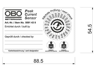 Dimensional drawing 2 OBO PCS  VE10  Accessory for lightning protection PCS  quantity  10 