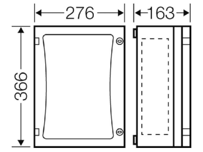 Mazeichnung Hensel FP 0211 ENYSTAR Leergehaeuse 216x306x136mm