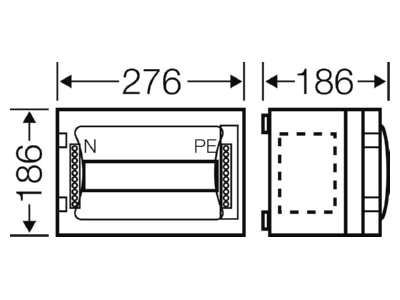 Mazeichnung Hensel FP 1108 ENYSTAR Automatengehaeuse 9 Teilungseinheiten