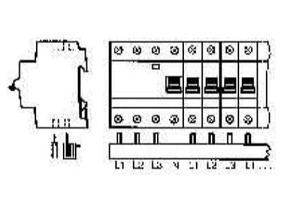 Mazeichnung ABB PS 3 12 FI Sammelschiene