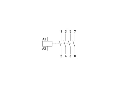 Circuit diagram Doepke HS 2 024AC 20 40 Installation contactor 24VAC 4 NO  0 NC
