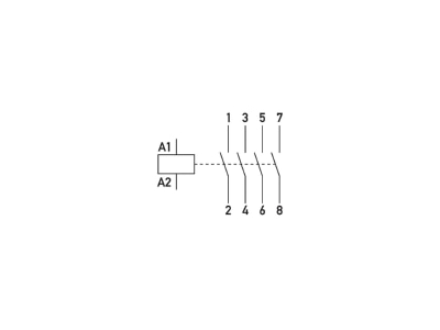 Circuit diagram Doepke HS 2 024AC 25 40 Installation contactor 24VAC 4 NO  0 NC
