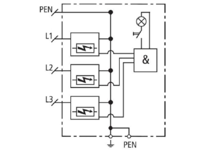 Circuit diagram 1 Dehn DV ZP TNC 255 Combined arrester for power systems
