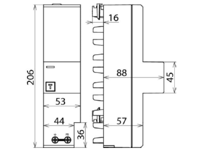 Mazeichnung 3 Dehn DV ZP TT 255 Kombi Ableiter mit RADAX Flow Funkenstreckentechnologie  DEHNventil ZP TT 