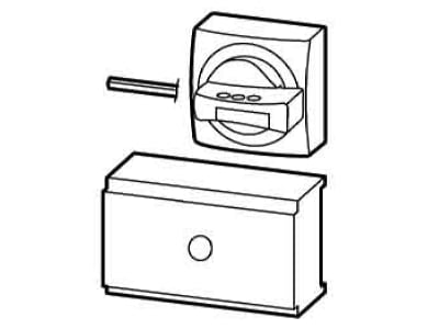 Dimensional drawing Eaton NZM2 XHBR Handle for power circuit breaker red