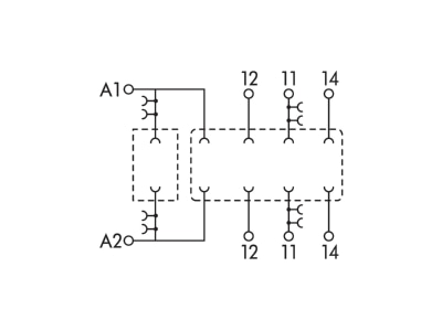 Circuit diagram WAGO 788 101 Relay socket 8 pin
