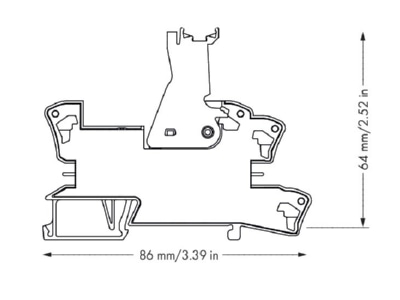 Dimensional drawing WAGO 788 101 Relay socket 8 pin