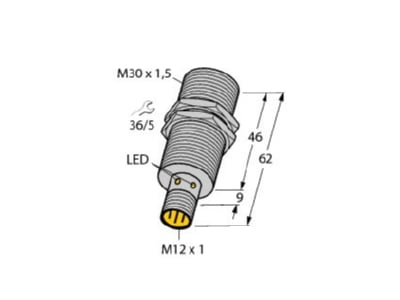 Mazeichnung Turck Bi10 M30 AP6X H1141 Sensor induktiv