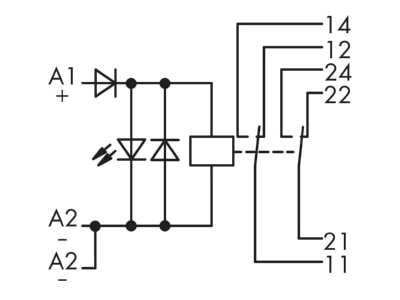 Circuit diagram WAGO 789 312 Switching relay DC 24V 8A