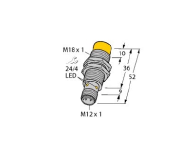 Dimensional drawing Turck Ni12U M18 AP6X H1141 Inductive proximity sensor 12mm