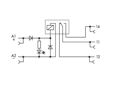 Schaltbild WAGO 857 304 Relaisbaustein steckbar 24VDC 5A 10mA 1W