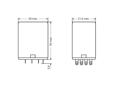 Mazeichnung WAGO 858 150 Relais 24VDC 4XUM 5A