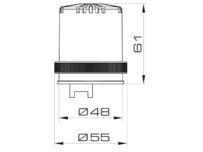 Dimensional drawing Grothe MSG 8630 Acoustic signal module 230V AC