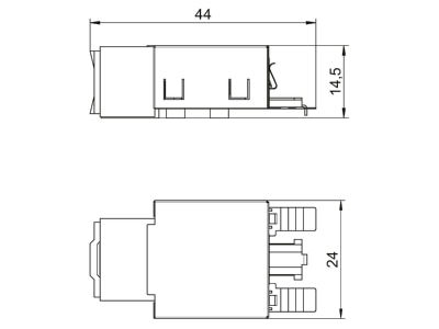 Mazeichnung 1 OBO ASM C5 G Anschlussmodul Kat 5 geschirmt