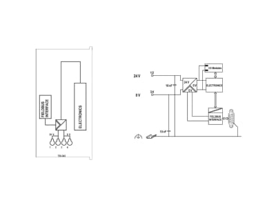 Circuit diagram WAGO 750 343 Fieldbus basic device