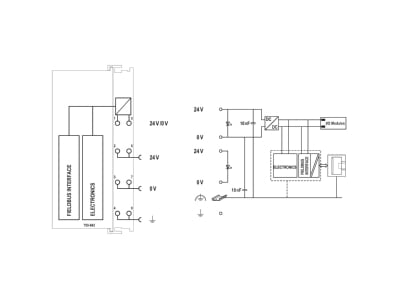 Circuit diagram WAGO 750 842 Fieldbus basic device DC24V