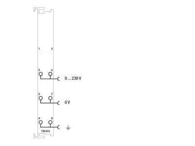 Circuit diagram WAGO 750 612 Fieldbus power supply segment module