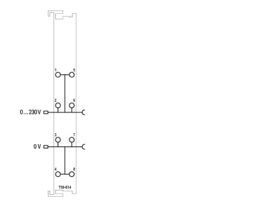 Circuit diagram WAGO 750 614 Fieldbus power supply segment module