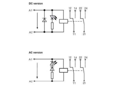 Schaltbild Weidmueller RCLKIT 24VDC2COLEDGN Relais