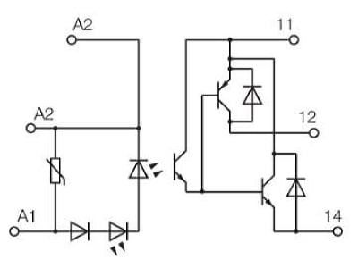 Circuit diagram Weidmueller MOS24VDC 548VDC0 5A Optocoupler 0 5A
