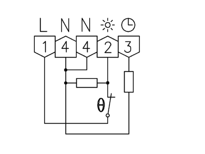 Connection diagram Alre it RTBSB 201 202 Room temperature controller 5 30 degrees Celsius  NC  2A  Surface mounting 
