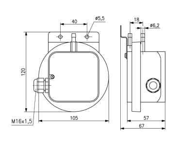 Mazeichnung Alre it JDL 111 Differenzdruckschalter mech 20 300Pa 15KPa