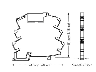 Dimensional drawing WAGO 857 714 Optocoupler 2A