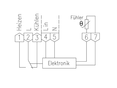 Connection diagram Alre it ETR 77 008 5 Room thermostat  50   50 C
