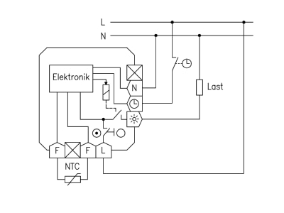 Anschlussbild Alre it FETR 101 715 00 Fussbodentemperaturregler UP 10 50Gr 4m Fernf  FETR 101 71500