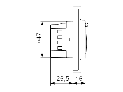 Maßzeichnung Alre it FETR 101 715 00 Fussbodentemperaturregler UP 10 50Gr 4m Fernf  FETR 101 71500