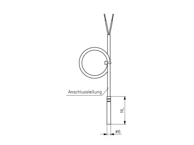 Dimensional drawing Alre it HFN1000 S Cable temperature sensor  50   150 C