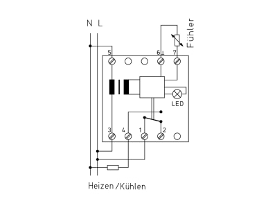 Connection diagram Alre it ITR 79 405 Room thermostat
