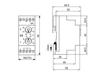 Mazeichnung Alre it ITR 79 600 Hutschienenregler elektron 2x 5bis30Gr