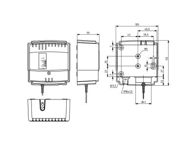 Mazeichnung Alre it JTF 1 12 Frostschutzthermostat 1stufig 12m Kapillar