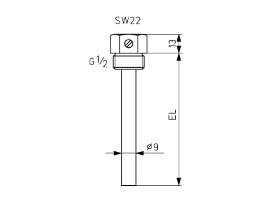 Mazeichnung Alre it THV 100 Tauchhuelse V4A  100 mm lang