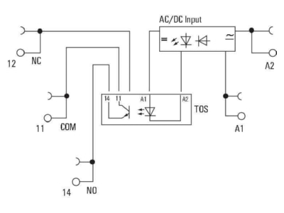 Circuit diagram Weidmueller TOS 230VUC 48VDC0 1A Optocoupler 0 1A