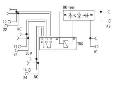 Schaltbild Weidmueller TRS 24VDC 2CO Schaltrelais Termseries