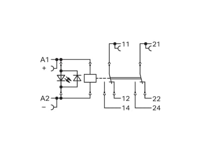 Schaltbild WAGO 788 384 Stecksockel m Relais 2W  24V DC